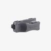 Black gun grip with a brand logo on a white background