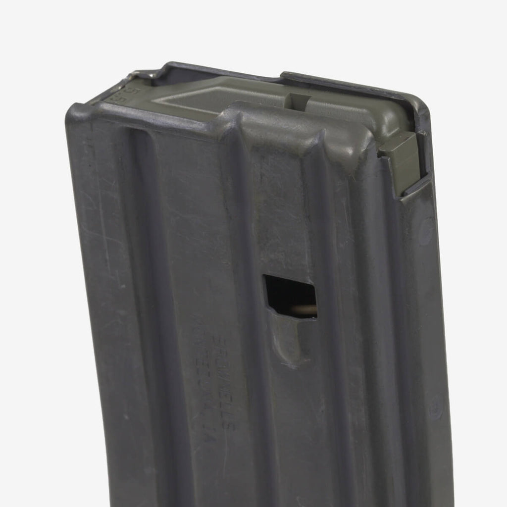 Black rifle magazine on a white background
