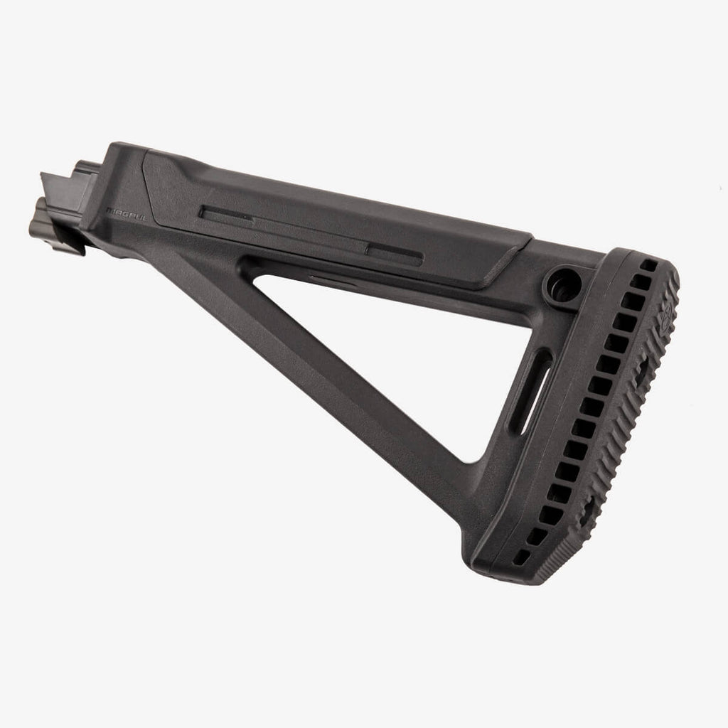 Black rifle stock on a white background