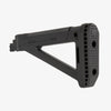 Black metal bracket on a white background