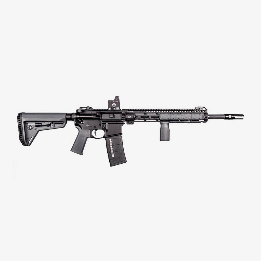Black rifle on a white background