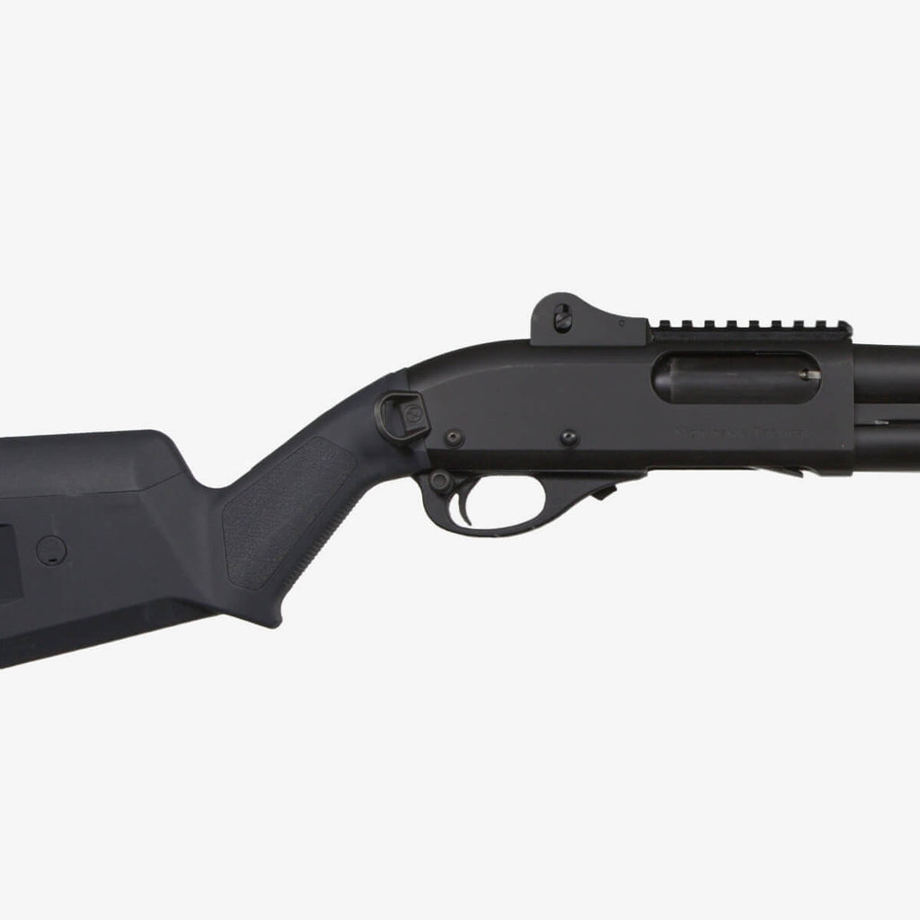 Black shotgun on a white background