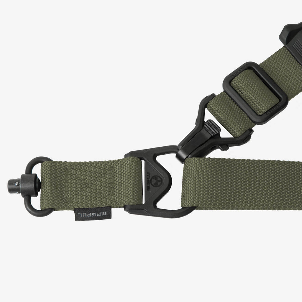 Gray tactical belt with black buckle on a white background