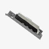 Gray and black electronic component on a white background