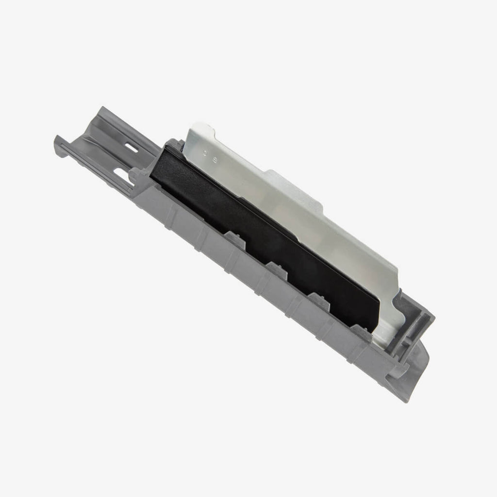 Gray and black electronic component on a white background