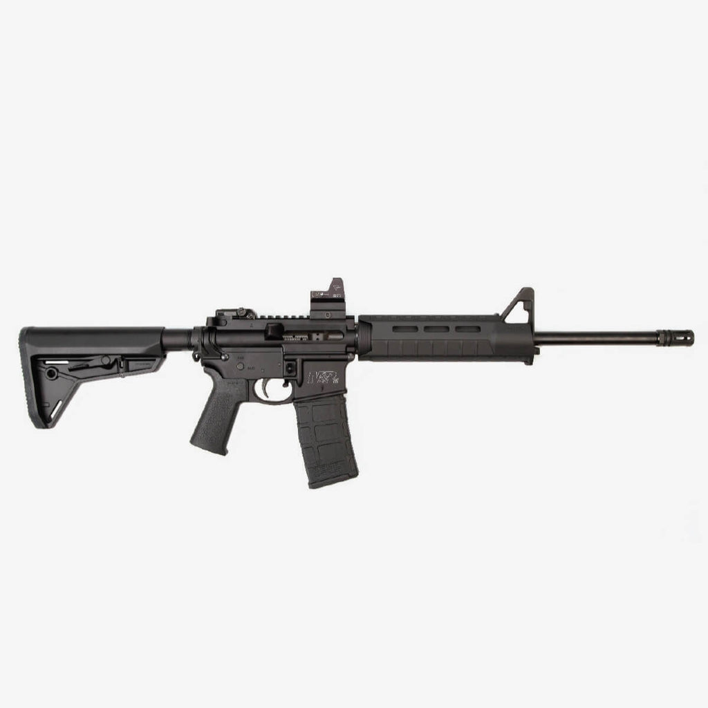 Black rifle on a white background