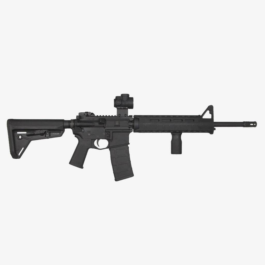 Black rifle on a white background