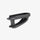 Black plastic component on a white background