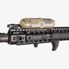Rifle with a mounted flashlight on a white background