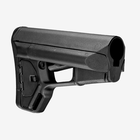 Black rifle stock on a white background