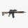 Rifle with scope on a white background