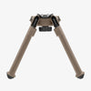 Brown adjustable bipod on a white background