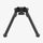 Black adjustable tripod on a white background