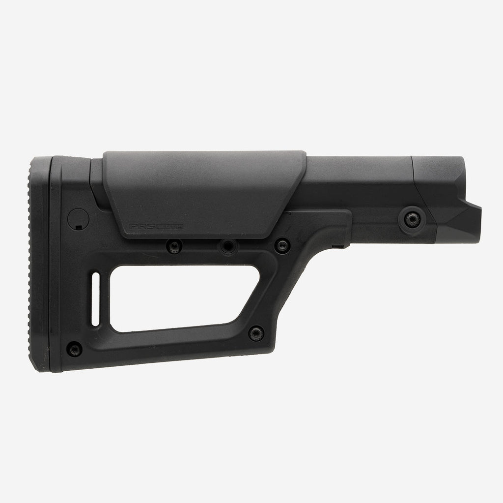 Black rifle stock on a white background