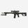 Black rifle with scope on a white background