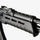 Close-up of a black rifle with 'M3E Arm' branding on a white background