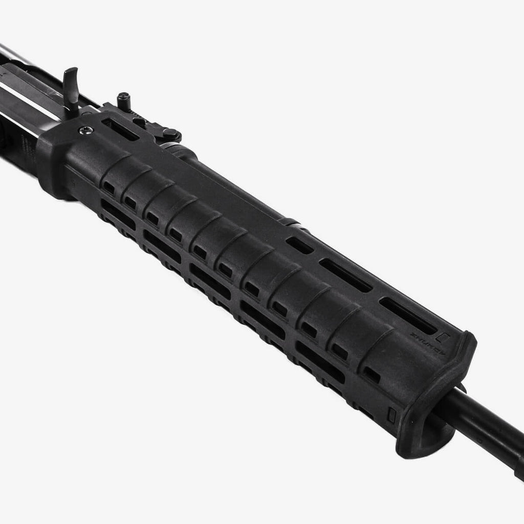 Black rifle stock on a white background