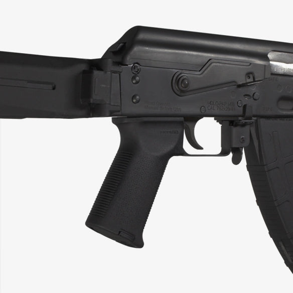 Black rifle on a white background