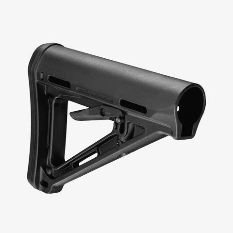 Black rifle stock on a white background