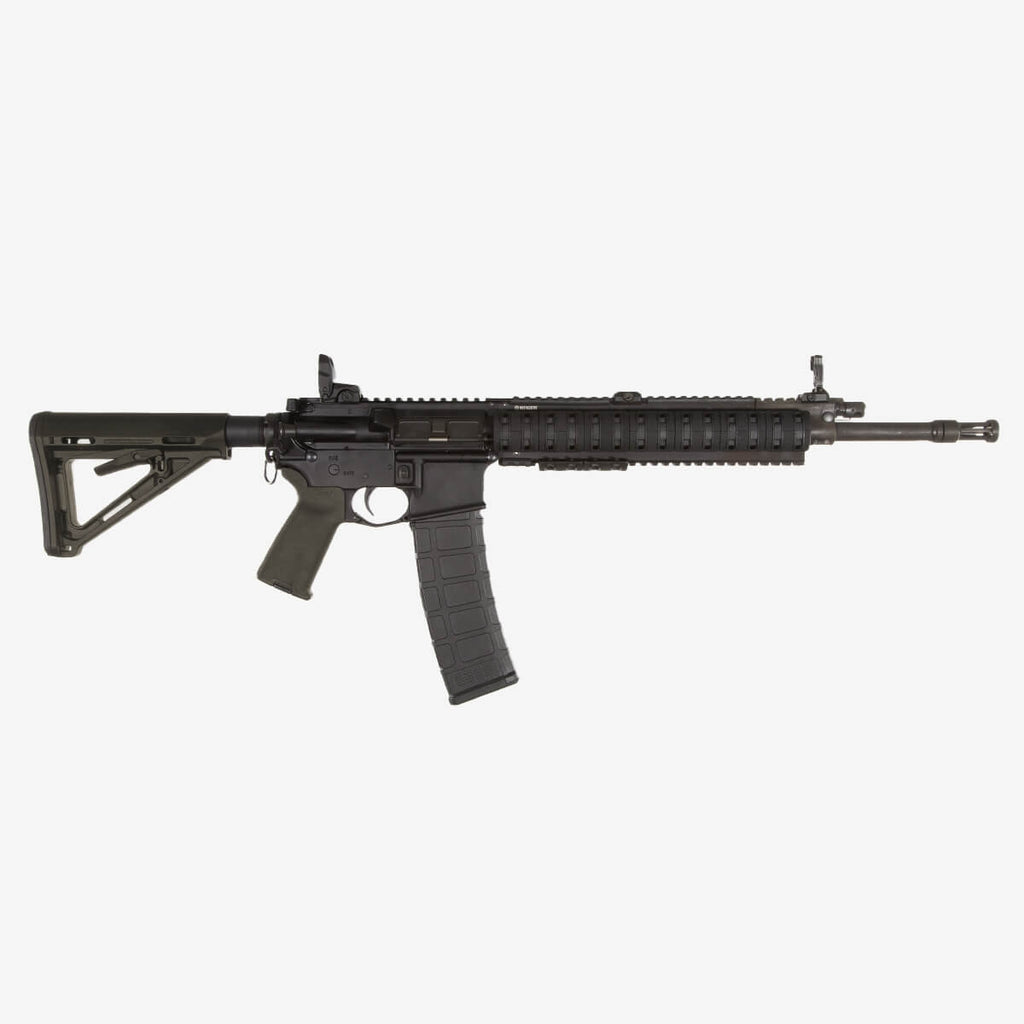 Black rifle on a white background