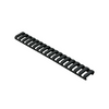 Black plastic grid on a white background
