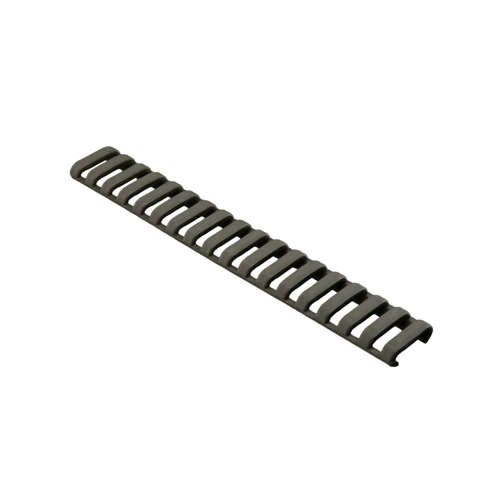 Black metal grid on a white background