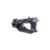 Black metal gun stock on a white background