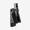 Black metal bracket on a white background