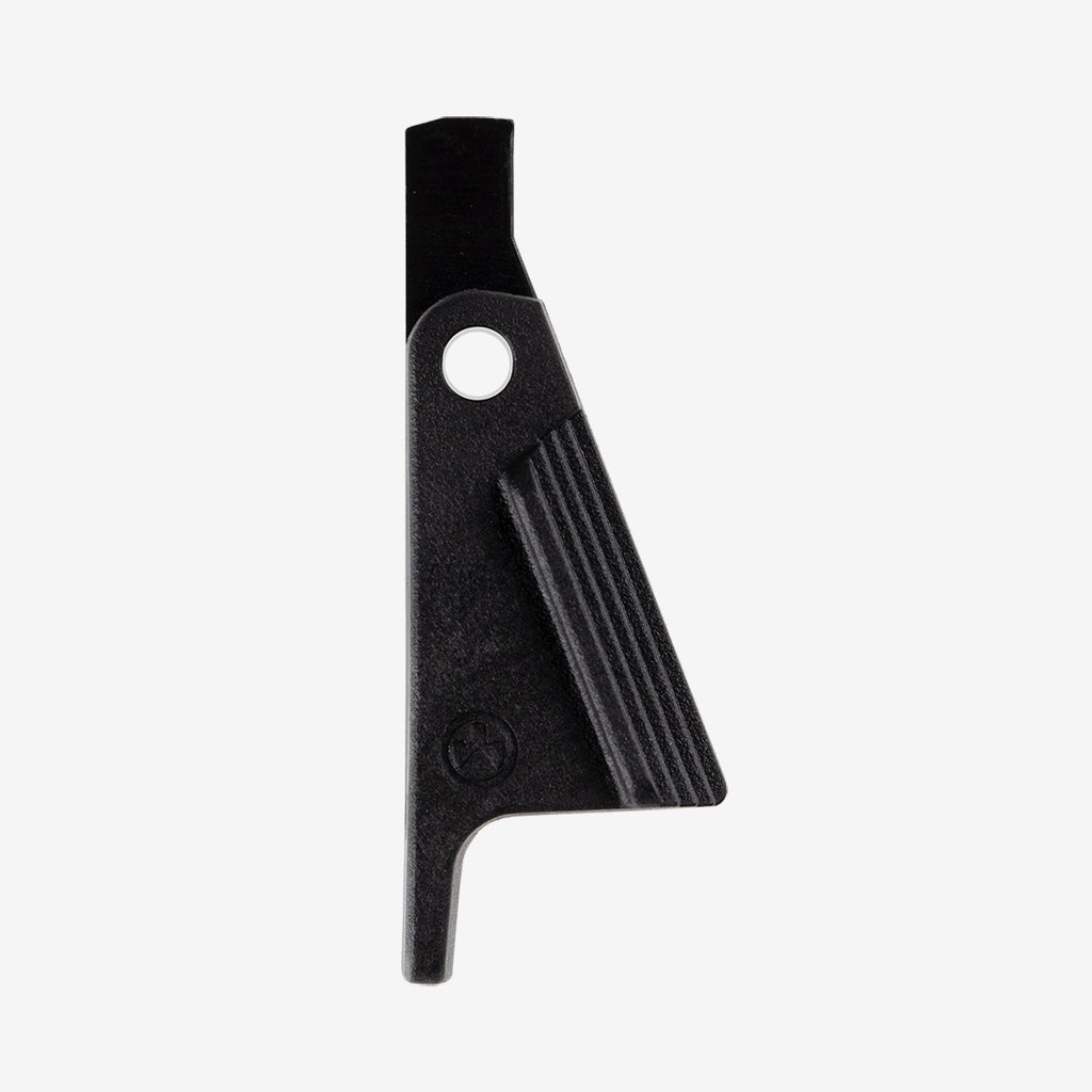 Black metal bracket on a white background