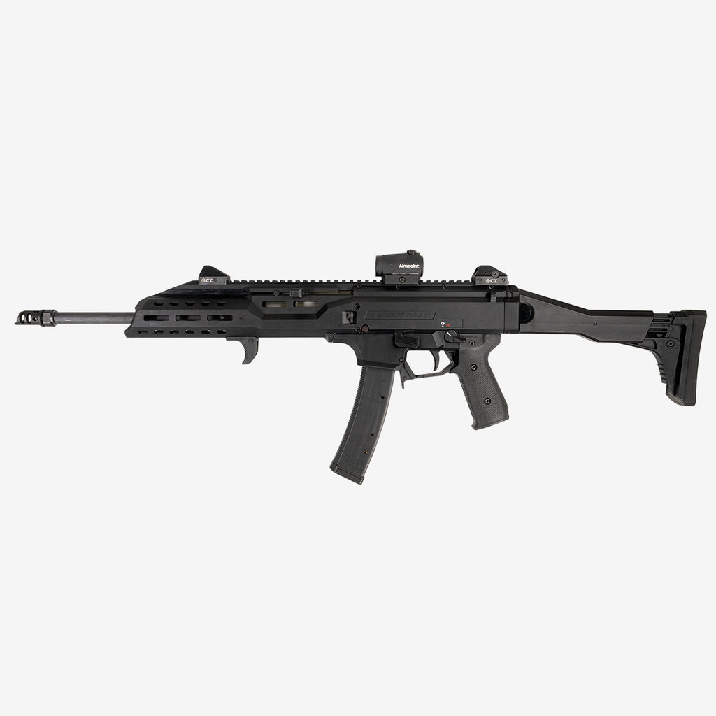 Black rifle on a white background