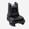 Black adjustable front sight for firearms on a white background