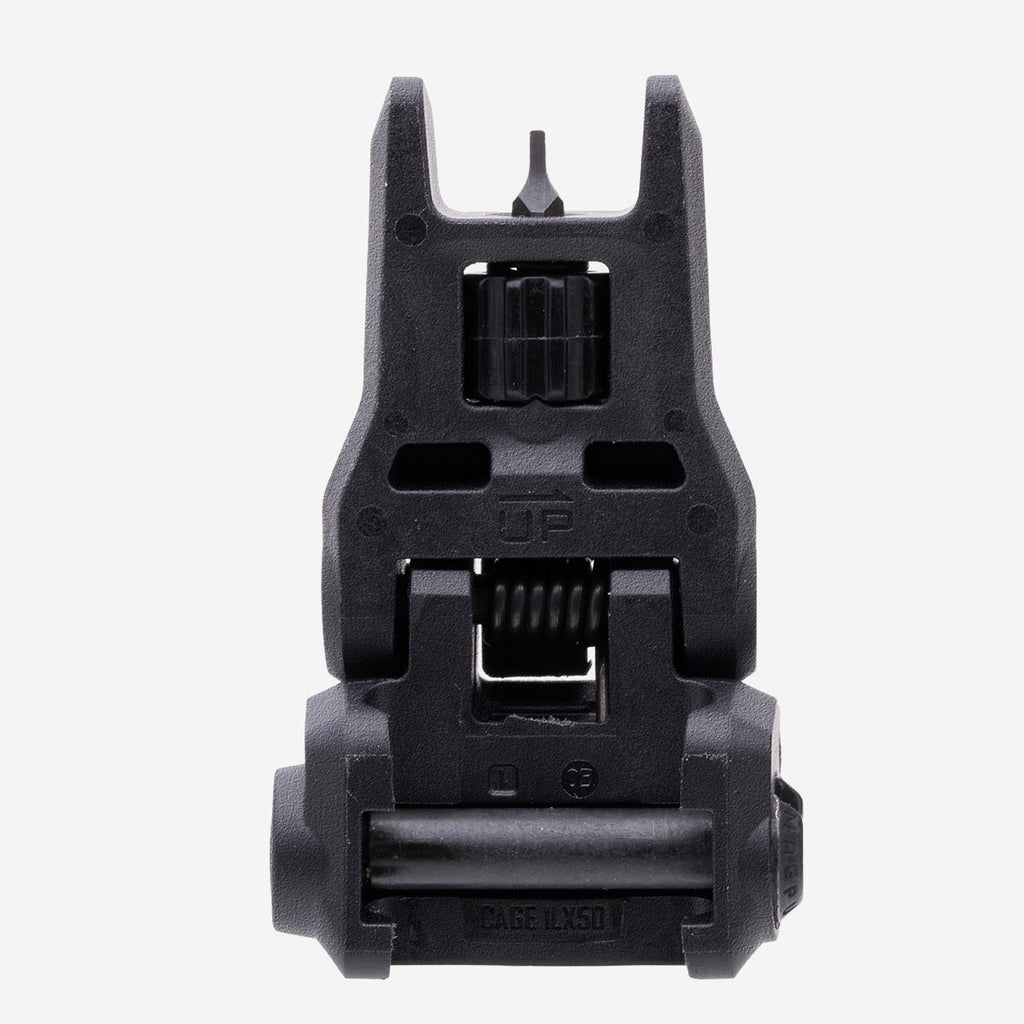 Black tactical gun sight on a white background