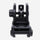 Black adjustable rifle sight on a white background