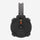 Black plastic component on a white background