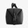 Black backpack with a buckle on a white background