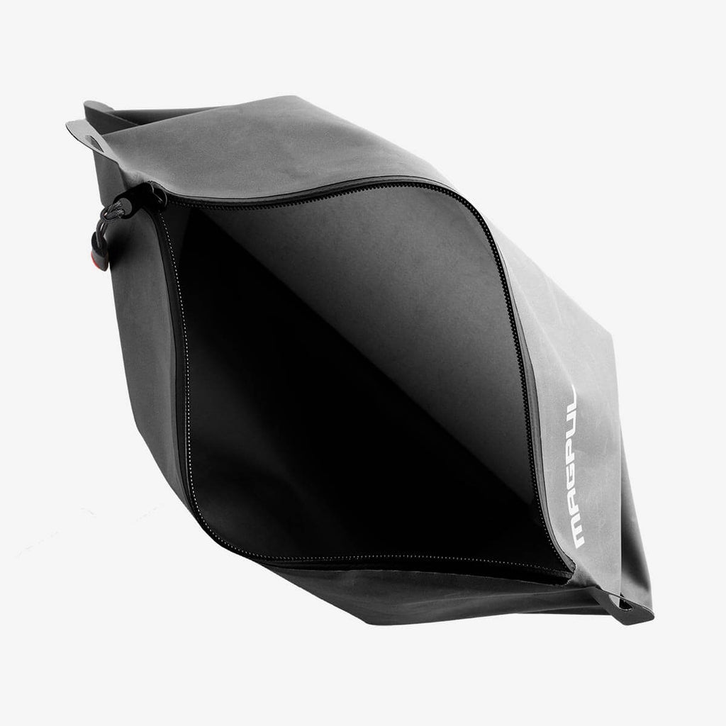 Black motorcycle seat bag with 'Magpul' branding on a white background