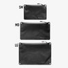 Three black pouches labeled SM, MD, and LG with 'Dakalite' branding on a white background.