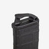 Black rifle magazine on a white background