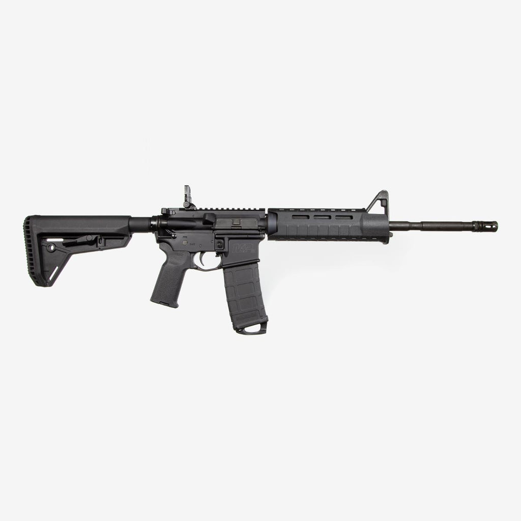 Black rifle on a white background