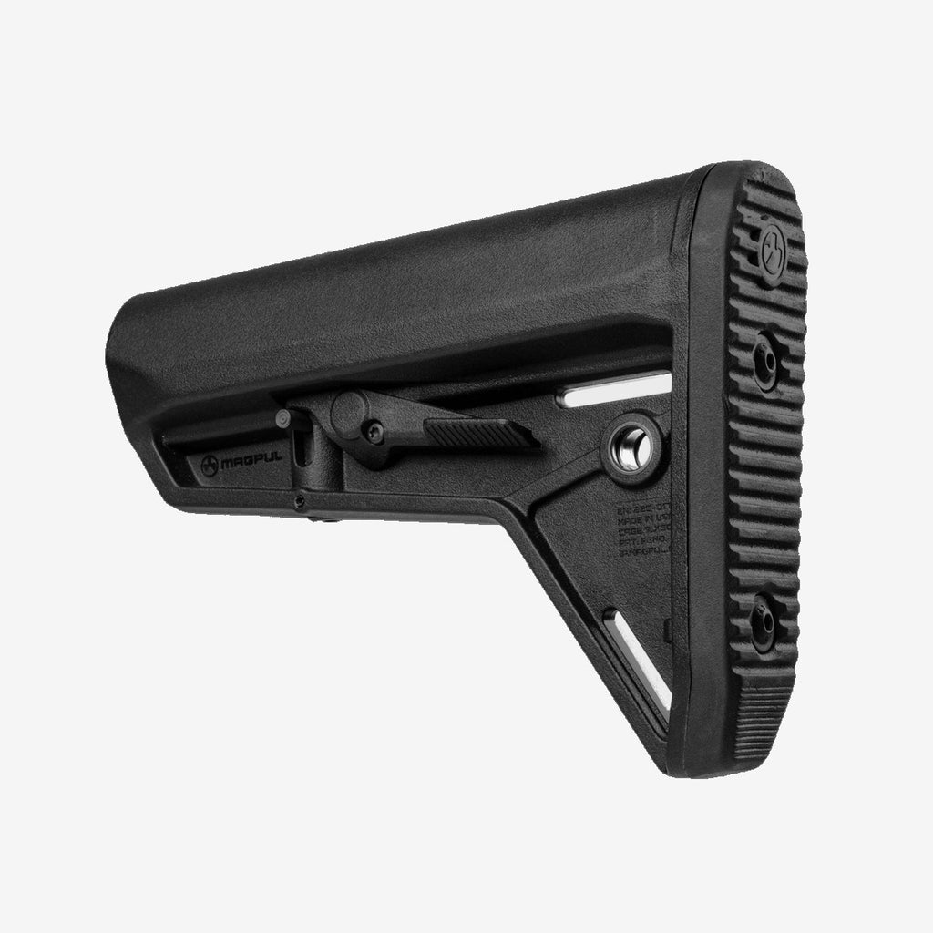 Black rifle stock on a white background