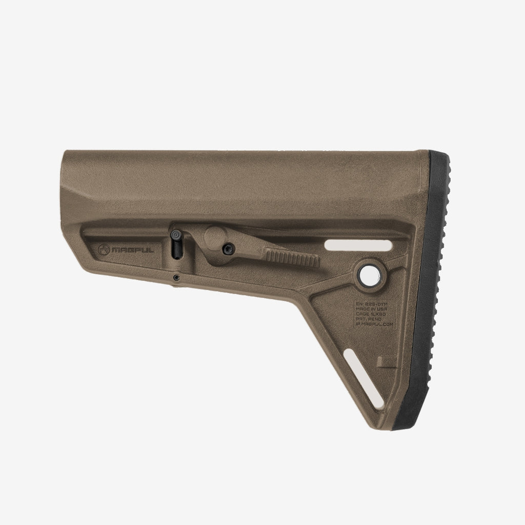 Black gun stock on a white background