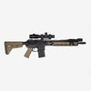 Rifle with scope on a white background