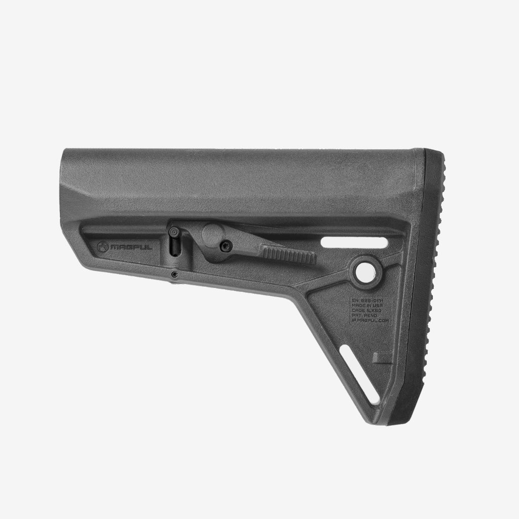 Black gun stock on a white background