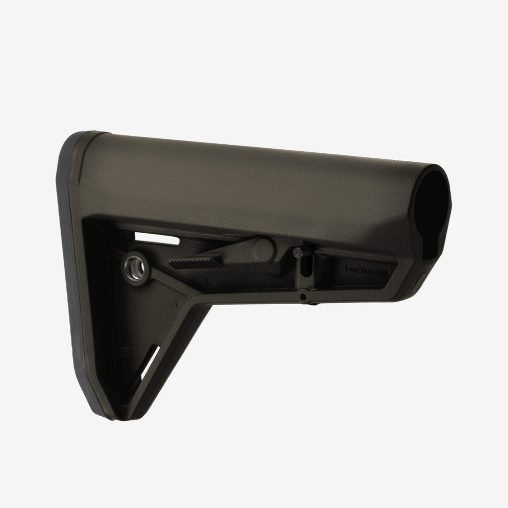 Black rifle stock on a white background