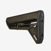 Black rifle stock with text on a white background