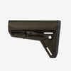 Black rifle stock on a white background