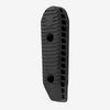 Black rubber grip with textured surface on a white background