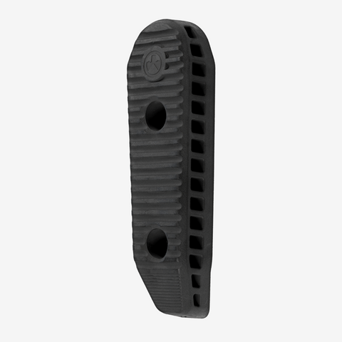 Black rubber grip with textured surface on a white background