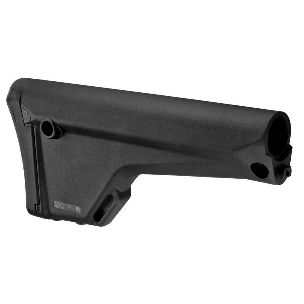 Black rifle stock on a white background