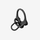 Black metal quick-detach sling swivel on a white background